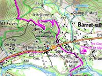 Chapelle Saint Laurent (XIIe) - Barret sur Méouge  Plan de situation (IGN Géoportail)