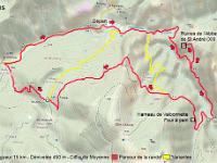 Gorges de Trévans  Tracé de la randonnée - IGN Géoportail