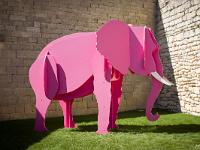 chateau-lacoste-026-2  Château de Lacoste - L'Elephant Rose. Exposé à l'intérieur du château